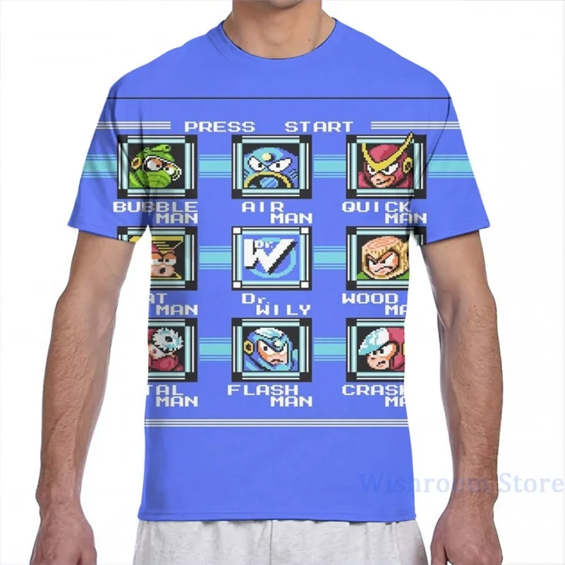 Mega Man 2 - Stage Select men T-Shirt women all over print fashion girl t shirt boy tops tees Short Sleeve tshirts | Мужская одежда