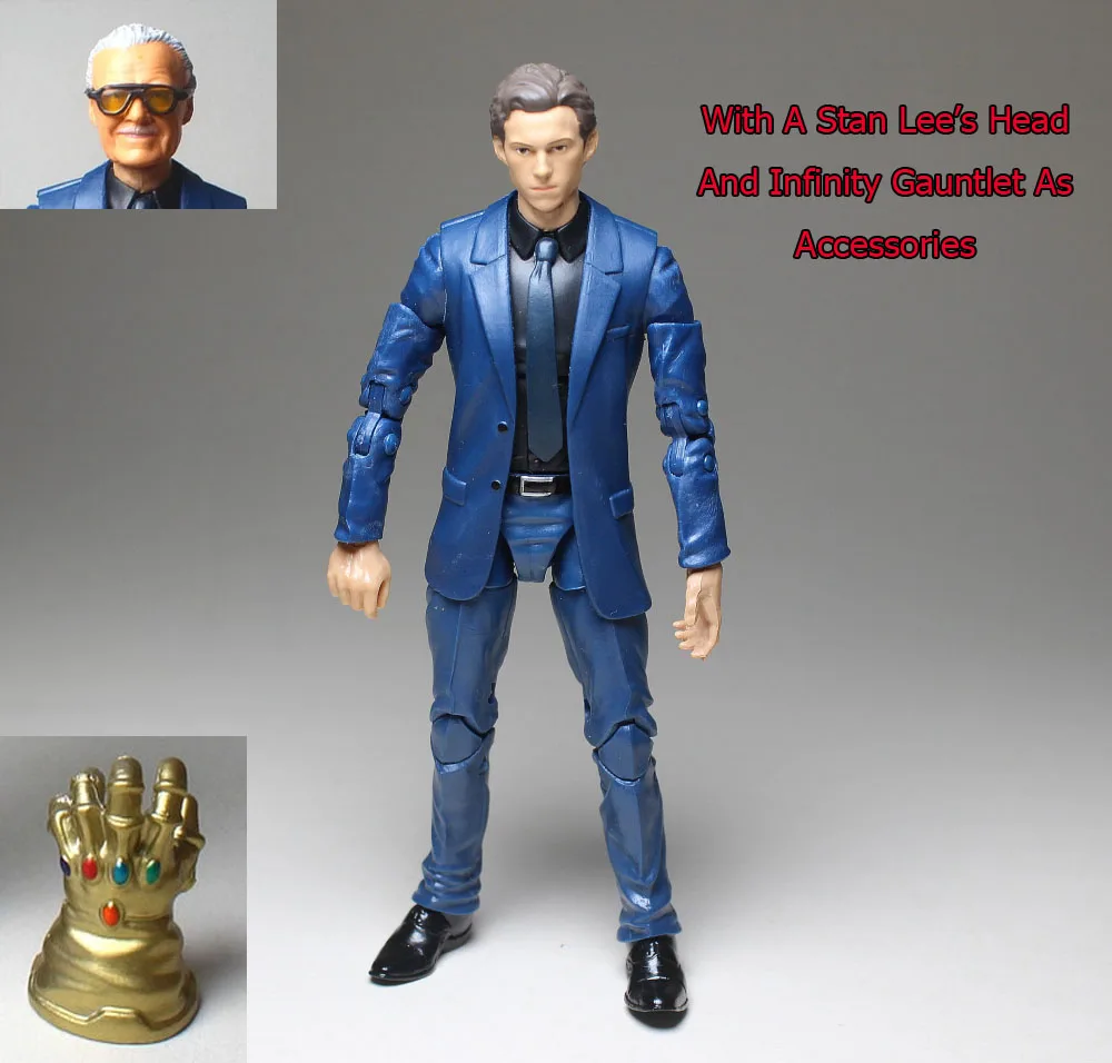 BlueSuitStanleeHead Marvel Legends Человек-паук Железный человек Тони баннер Черная пантера Hydra Solider Дэдпул Халк Росомаха Свободные Фигурки Лидер продаж - Цвет: BlueSuitStanleeHead