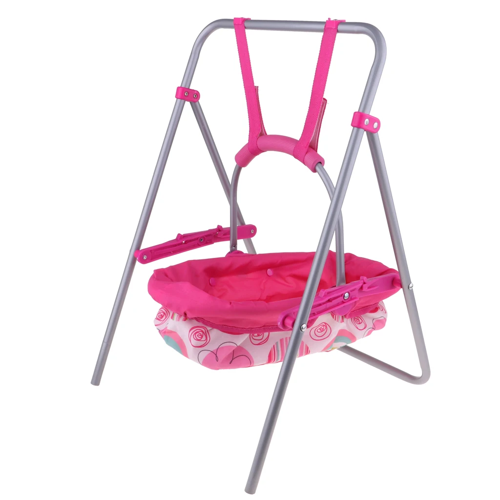 Reborn Doll Baby Toddler Furniture Toy Baby Carrier - ABS Plastic Simulation Cradle Swing Playset for MellChan Doll Accessories