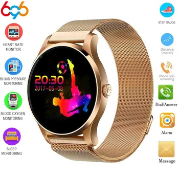 

696 K88 Bluetooth Call Smart Watch Waterproof Pedometer Heart Rate Monitor Smartwatch Business Smart Wristwatch Fashion Women