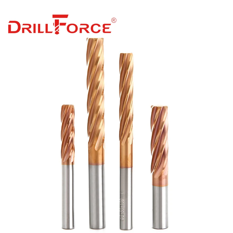 Drillforce Solid Carbide Machine Reamer Coated Straight Flute H7