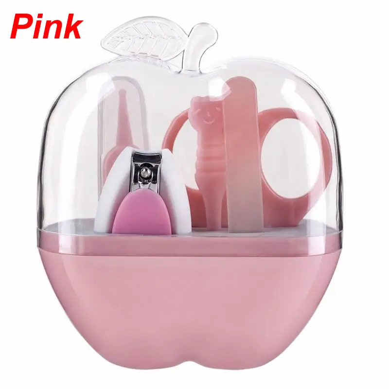 Pink Детские комплекты для здравоохранения уход за детскими ногтями костюм Младенцы Дети Домашние кусачки для ногтей инструмент для чистки ушей безопасные ножницы - Цвет: Pink