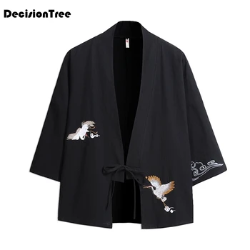 

2020 mens coat kimono cardigan coat japan vintage windbreaker patchwork male jackets clothes