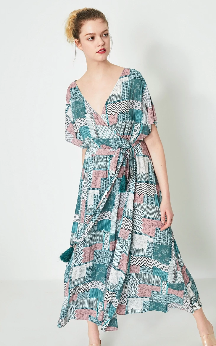 Vero Moda женское платье в национальном стиле с принтом и кружевными рукавами | 31926Z559