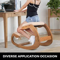 VEVOR Ergonomic Kneeling Chair Stool W/ Thick Cushion Home Office Chair Improving Body Posture Rocking Wood Knee Computer Chair 2