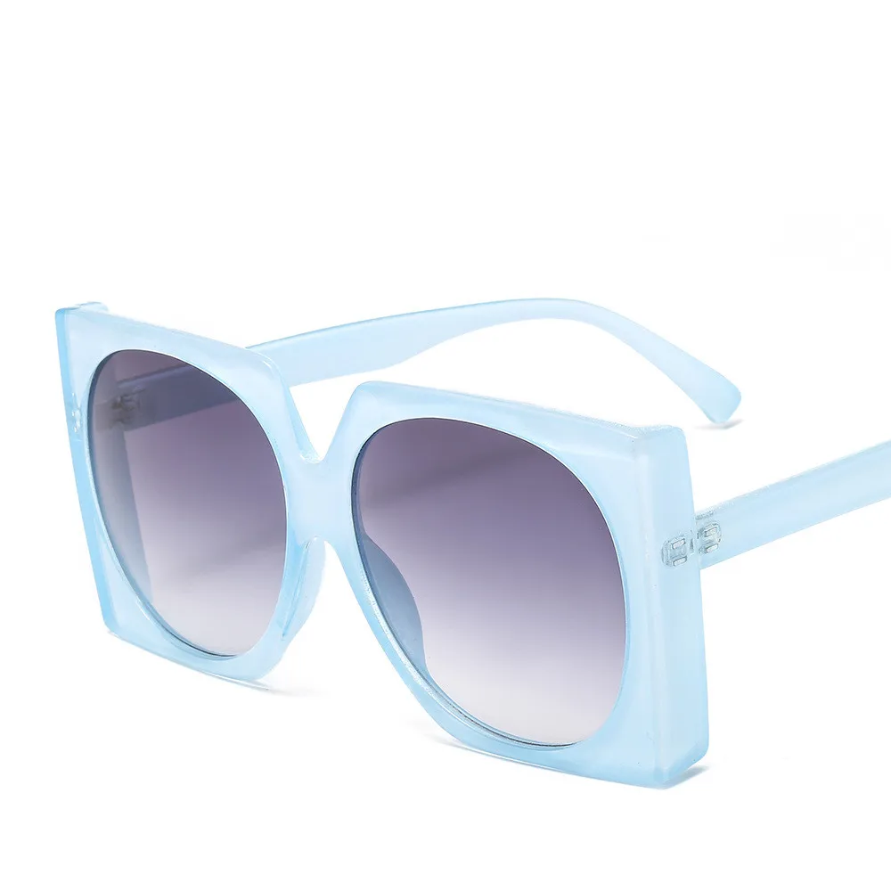 Классические винтажные большие пластиковые солнцезащитные очки в коробке, модные дизайнерские женские квадратные солнцезащитные очки, мужские солнцезащитные очки для вождения на открытом воздухе - Цвет линз: Blue