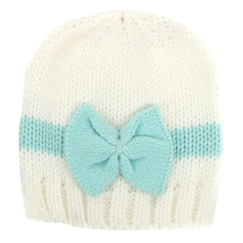Детские шапочки Skullies Beanies, шапка, Осень-зима, однотонная шерстяная вязаная теплая шапка с бантом для мальчиков и девочек, модные аксессуары-XMC - Цвет: 1