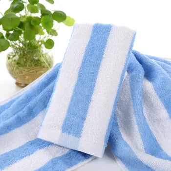 

Color Stripes 100% Cotton Sports Towel Soft Absorbent Not Fade Sea Wave Flower Men Bath Lengthen Towel