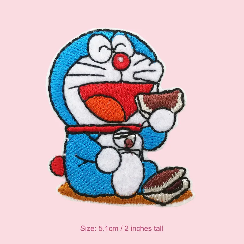 

2‘’ DORAEMON Robot Cat Running Japanese Anime Embroidered iron on patch TV Series Movie Wappen Applique