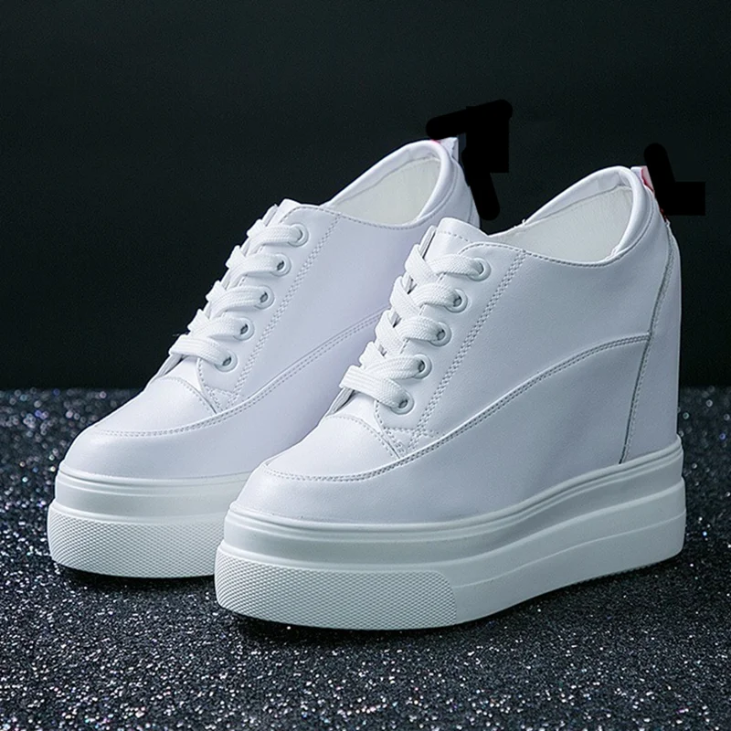 White Wedge Sneakers Women White Women Sneakers Leather Leather