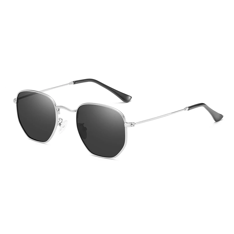 Pro Acme, классические брендовые дизайнерские поляризованные солнцезащитные очки, мужские очки, для женщин, шестигранные ретро солнцезащитные очки, оправа из нержавеющей стали PA1279 - Цвет линз: C4 Silver Black