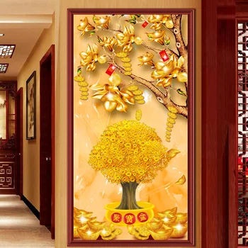 

New fashion 5D DIY Diamond Painting Cross Stitch Full Square gold tree Embroidery Cross Stitch painting Home Decor Z0330-341
