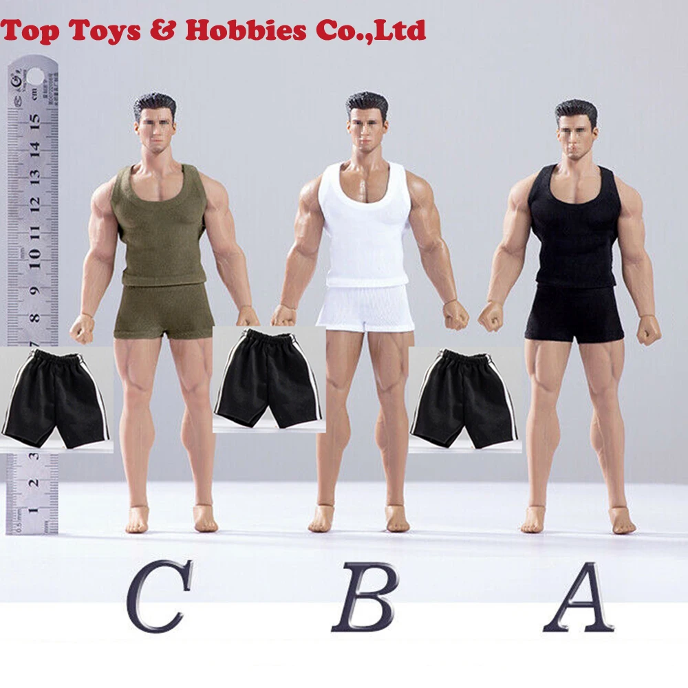 

In stock 1/12 Male Sport Vest & Shorts Suit Clothes Model CEN-S04 For TM01A / TM02A Flexible Male Seamless Body vest set