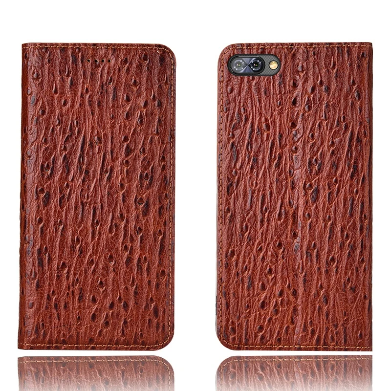 

Ostrich Pattern Genuine Leather Ultra Thin Card Slot Case For Blackberry Key2/BlackBerry KEYone DTEK70 Magnetic Case Stand Cover