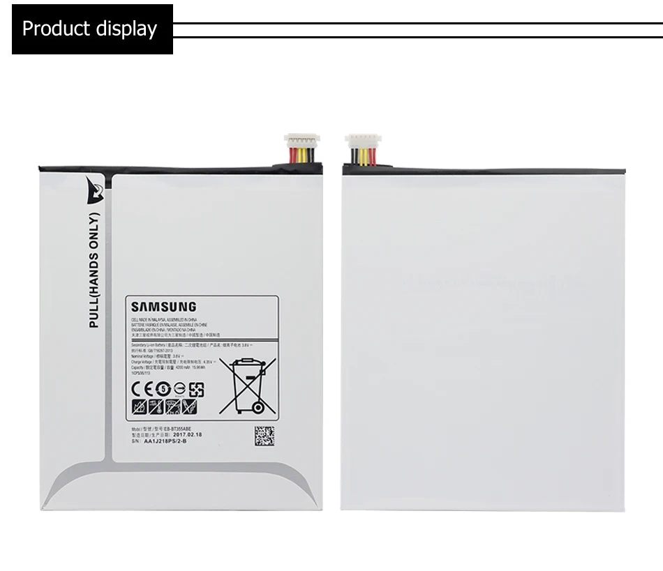 Оригинальная батарея samsung EB-BT355ABE 5000 мА-ч для samsung GALAXY Tab A 8,0 T355C GALAXY Tab5 SM-T355 T350 SM-P350 P355C T357W
