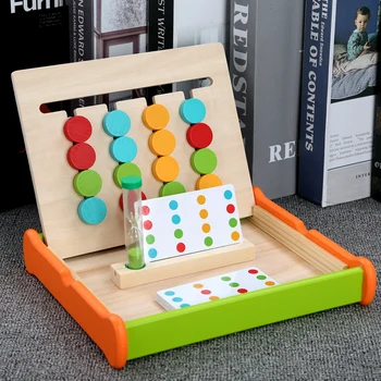

Montessori Education Four Color Game two side Wooden Toys early learning toys children games toys Preschool Training Toy