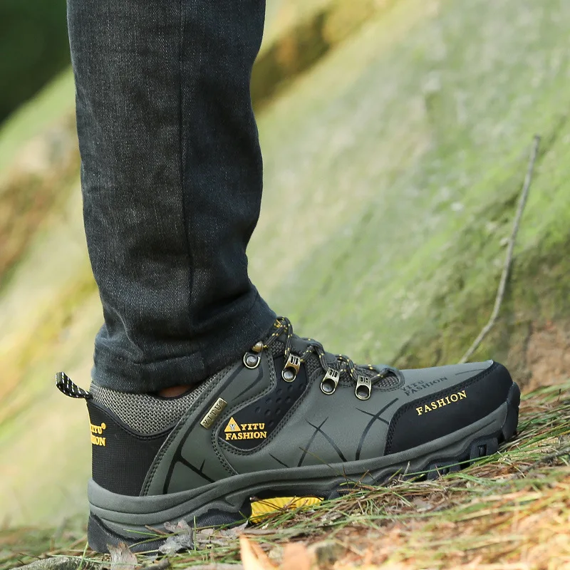 Ceny W nowym stylu antypoślizgowe wodoodporne poręczne buty do wspinaczki na świeżym powietrzu męskie niskie góry duże rozmiary turystyczne buty do podróży sportowe męskie na co dzień