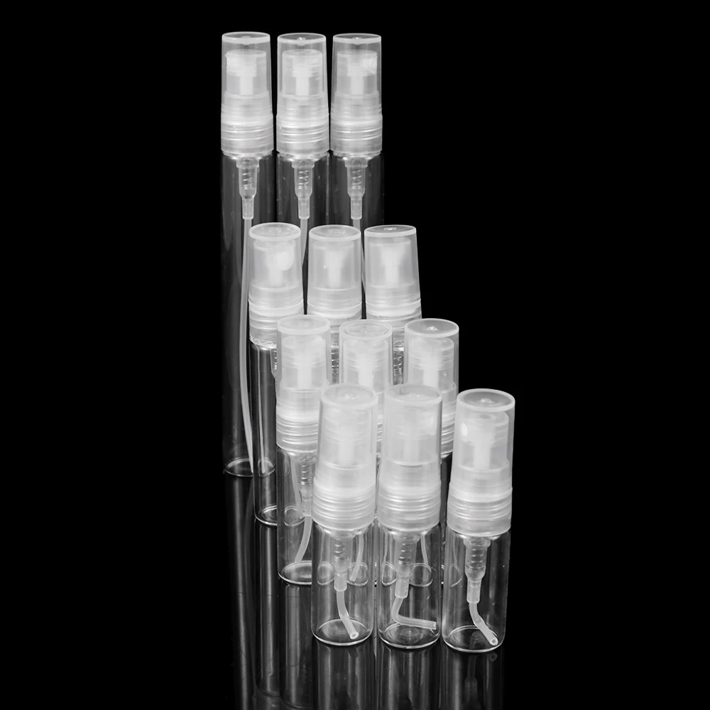 2/3/5/10 мл пустые Стекло аэрозольный баллончик для духов распылитель Squeeze путешествий многоразового использования, контейнеры косметические прозрачная стеклянная трубка пробирки