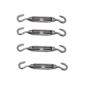 

4PCS/Set 4mm Stainless Steel Hook Turnbuckle Wire Turnbuckle Strainer Strainer M4 Tension Wire Rope Cable Tension