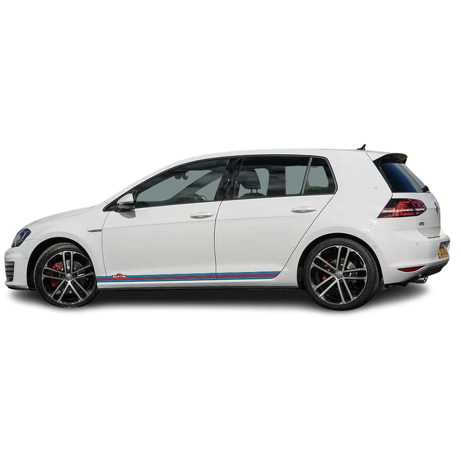 

Sport Blue with Red Racing Body Side Skirt Line Stripe Stickers Decal Wrap Vinyl Film for VW Golf 7 MK7