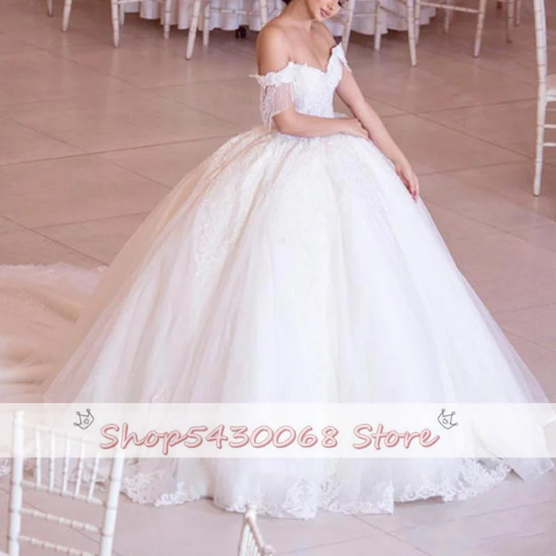 2023 Vestidos De Casamento Da Princesa De Luxo Tule Manga Longa Rendas  Miçangas Lantejoulas Robe De Mariee Mariage Vestido De Noiva Feito Sob  Encomenda - AliExpress