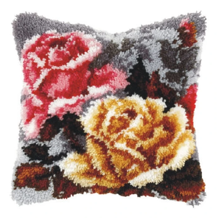 Plant Animal Series Segment Embroidery Pillow Flowers Grass Coarse Wool Cross Stitch 3D Latch Hook Pillow Embroidery Kit DIY