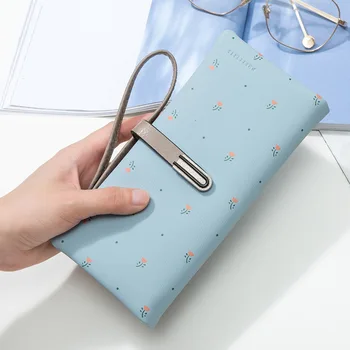 

2020 New Korean-Style Printed Sweet Lady Two-Folding Long Style Women's Purse Girl's PU Wallet Wallet