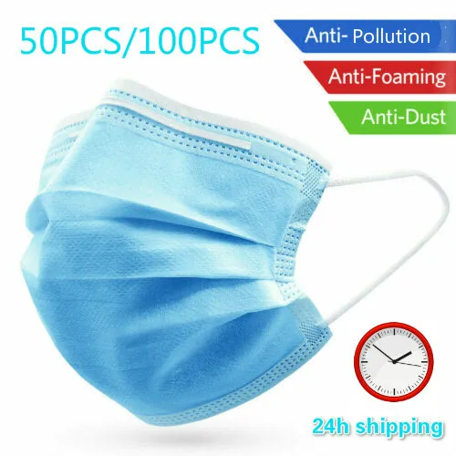 

Disposable Mask 3 Layer Non Wove Ply Filter Mouth Masker Face Masks Anti-Dust Meltblown Comfort Anti-Pollution KN90