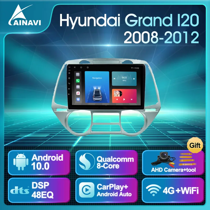 Автомобильный радиоприемник Android 10 QLED экран для Hyundai Grand I20 2008-2012