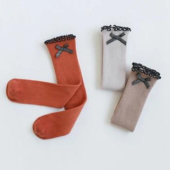 

New Baby Knee High Socks Children Cotton Stockings Bow Lace Winter Warm Autumn Winter Sock