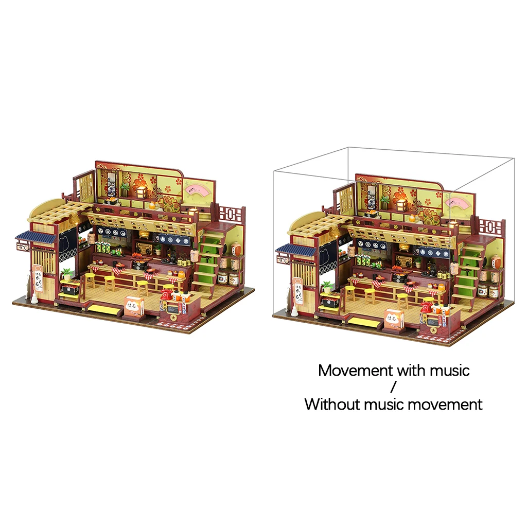 DIY Creative Wood Japanese Style Dollhouse Furniture Set Mini Miniature