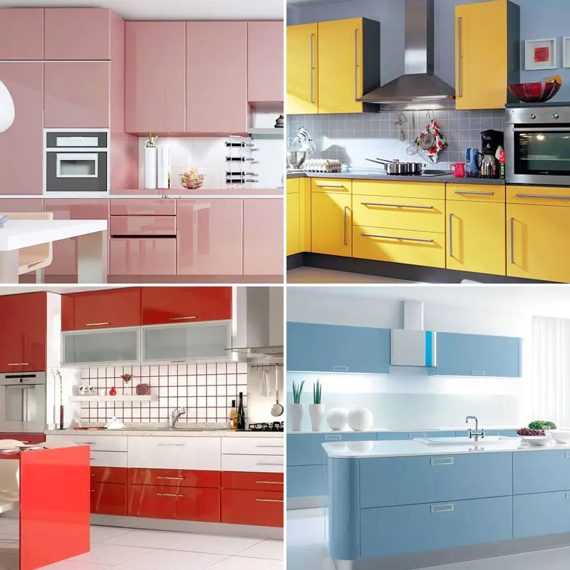 Shiny White Self-Adhesive Peel & Stick in Rolls Waterproof Wallpaper Furniture Films PVC Oil-proof Wall Stickers Kitchen Cabinet