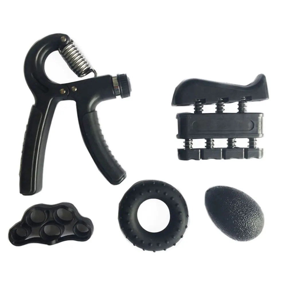 

5 pcs Adjustable FitBeast Hand Grip Set Five Finger Trainer Grip Ball Fitness Suit Silicone Grip Ring Isolation Pressure Reducer