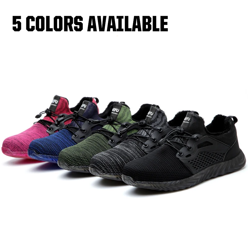 Осенняя Рабочая обувь; кроссовки; защитные ботинки для мужчин со стальным носком; легкая неразрывная обувь Райдера; женские уличные ботильоны