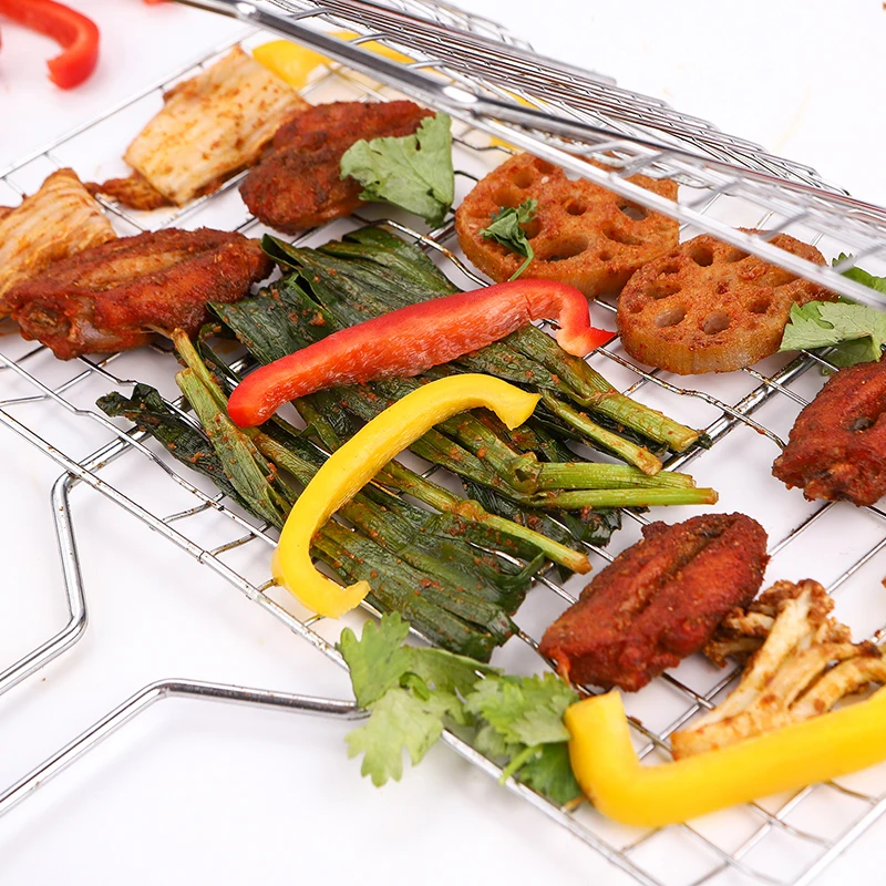D2 BBQ Non-Stick Grilling Basket Grill Mesh Mat Meat Vegetable Steak Picnic Party Barbecue Tool Heat Resistant Grill Sheet Liner bbq basket grill oven accessories