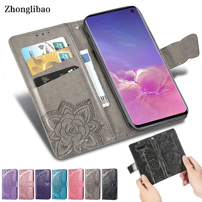 Роскошный кожаный флип чехол 3D для Samsung S10 S9 S8 Plus S7 Edge S10e Note 10 9 A50 A30 магнитный