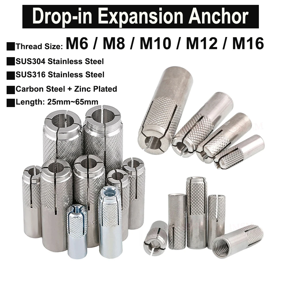 M6 M8 M10 M12 M16 Dropin Expansion Anchor For Expansion Bolt Screw Top