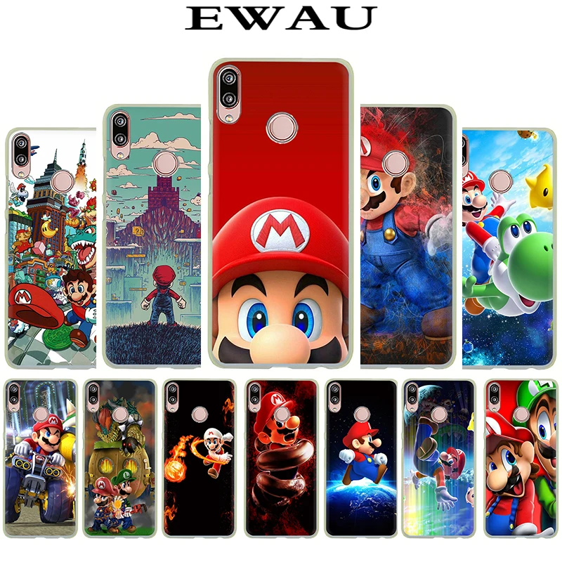 

EWAU super mario Hard Phone Cover Case for Huawei P8 9 Psmart P10 Lite plus P20 30 Lite pro