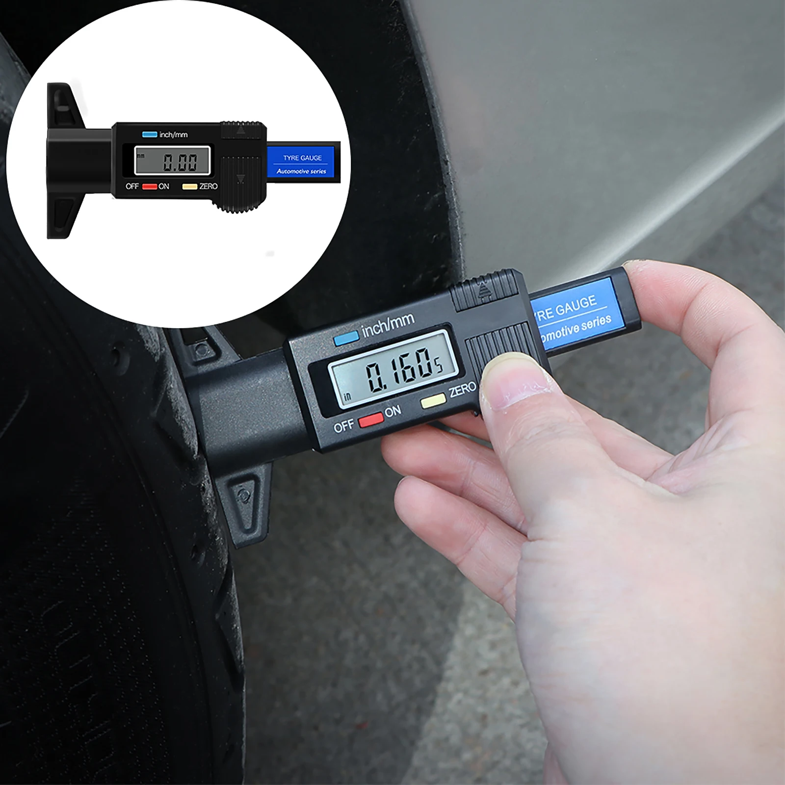 Digital Car Tyre Tire Thickness Gauges Depth Gauge Tyre Tire Tread