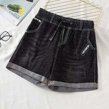 

Shorts Jeans high elastic waist thin plus size Jean Shorts Women Summer Denim shorts