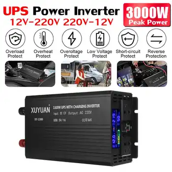 

Hot Sales 3000W Sine Wave Solar Power Inverter Converter DC 12V to AC 220V UPS Modified LCD Display Off Grid