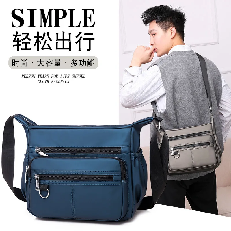 

Bag New Style Nylon Cloth Packet Multi-Compartment Waterproof Lightweight Shoulder Bag Trend MEN'S AND WOMEN'S Handbags Fashion
