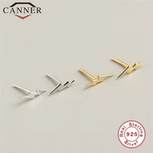 Настоящее 925 пробы, серебряные мини маленькие серьги-гвоздики с молнией для женщин, простой: золото, серебро, корейские серьги, модные ювелирные изделия