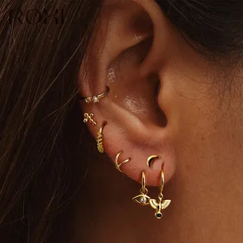 

ROXI 925 Sterling Silver Cactus Stud Earrings For Women Boho Jewelry Ladies Exquisite Plant Hoops Hanging Earrings Party Gifts