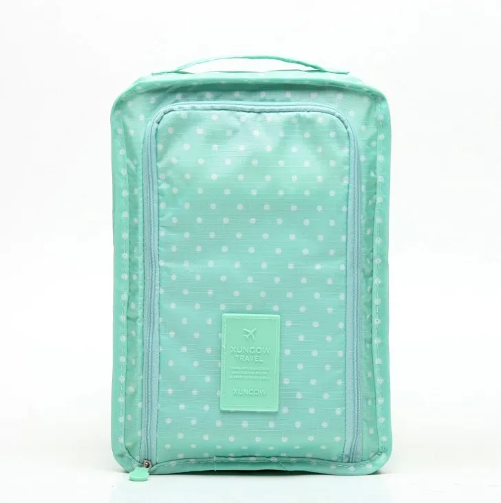 Snailhouse Waterproof Dustproof Travel Shoe Storage Bag Nylon Shoe Organizer Foldable Portable Storage Underwear Sock Handle Bag - Цвет: Green