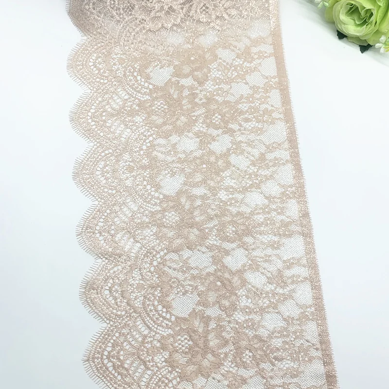 3y/lot Width 24.50cm Non-Elastic Eyelash Lace Trim Pink Purple 3