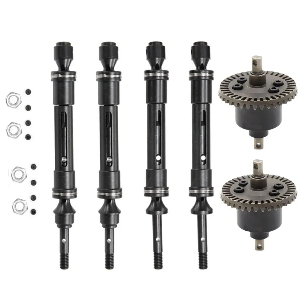 Front/Rear Drive Shafts+Gear Differential Set For 1/10 Traxxas Slash