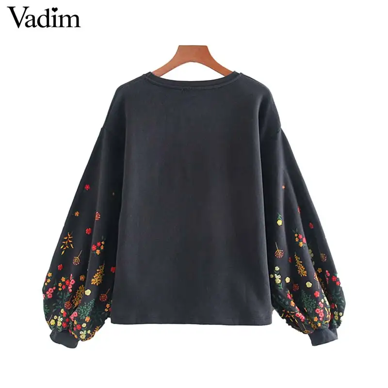 Vadim, женские повседневные толстовки с цветочным узором, пуловеры с длинным рукавом и круглым вырезом, женская модная верхняя одежда, топы, mujer HA584