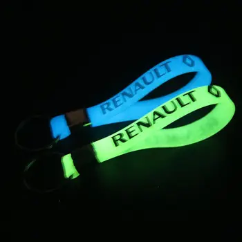 

Car-Styling Luminous Silicone Keychain Car Sticker key ring For Renault Megane 2 3 Duster Logan Clio Laguna 2 Captur Key Chain