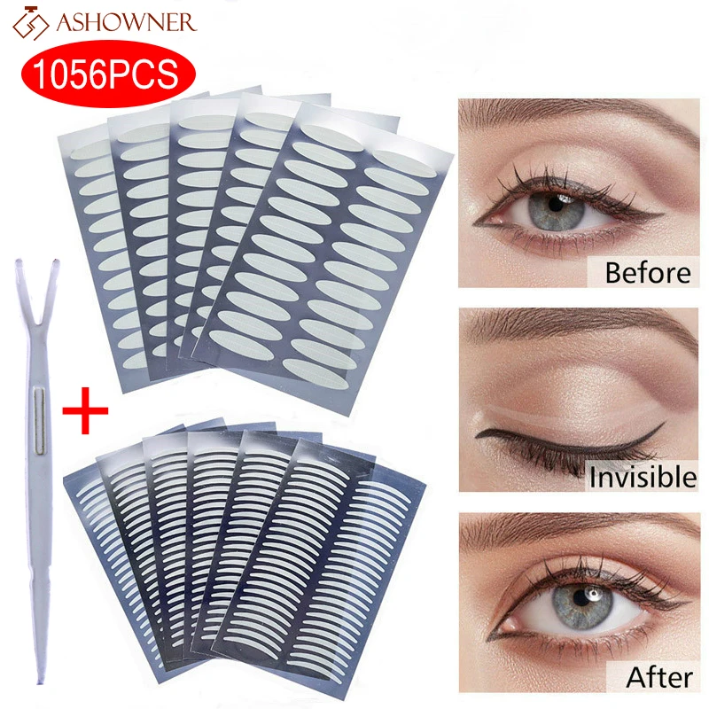 720/1056PC Invisible banda para levantar los párpados auto-adhesivo transparente calcomanías de párpado Slim/ancho fibra impermeable pegatinas para Eyelid